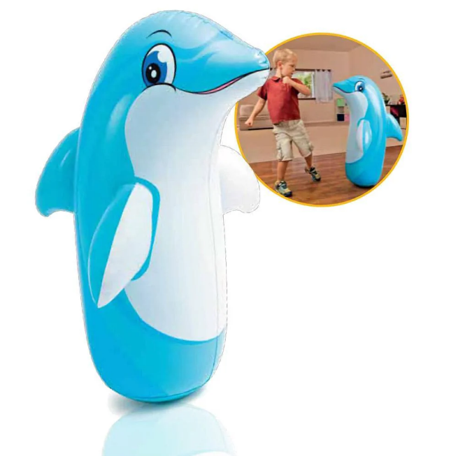 Intex 3D Inflatable Dolphin Punching Pop Bag